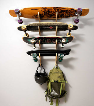 Bamboo Skateboard Rack & Snowboard Rack - The Moloka'i Series, Bamboo, Quad