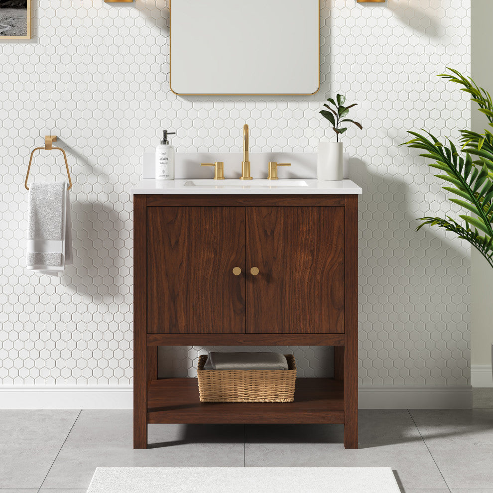 Zoe Vanity Combo, Walnut Collection, 31"