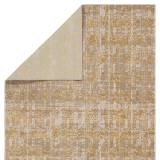Gimeas Geometric Gold/ Taupe Runner Rug 2'2"X8'