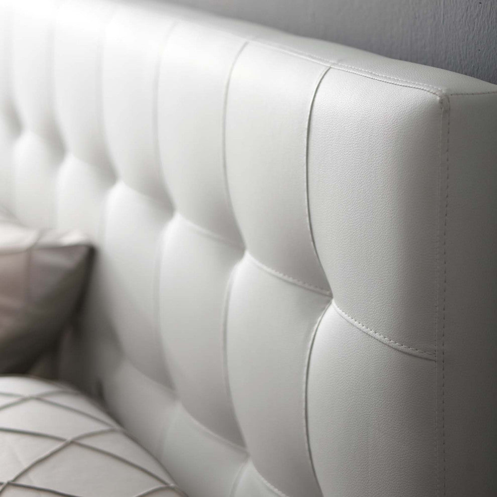 Lily Full Vinyl Headboard, White