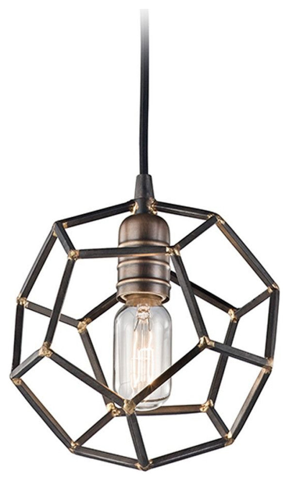 Rocklyn 8"W 1-Light Mini Pendant Light Fixture by Kichler Raw Steel Finish with