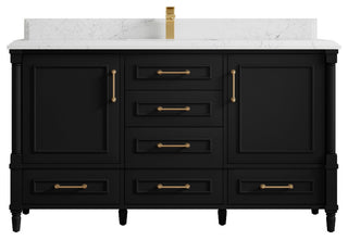 Aberdeen 60 Single Bathroom Vanity in Black 1.5" Empira Quartz