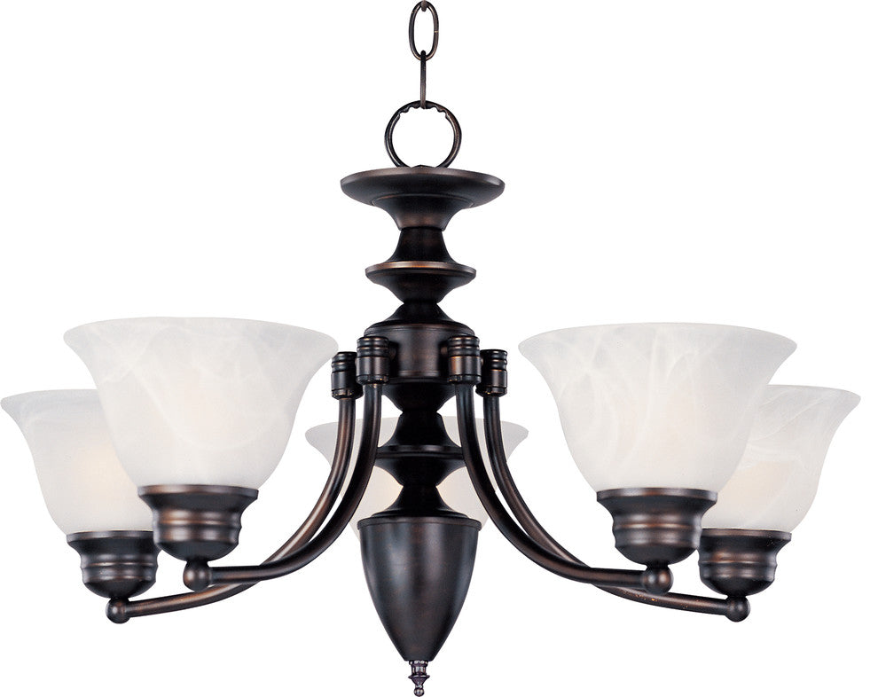 Malaga 5-Light Chandelier, Oil Rubbed Bronze, Marble