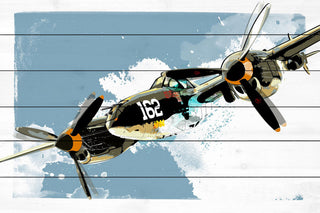 Marmont Hill, "P38 Lightning" by Rick Martin Painting Print on White Wood, 60x40