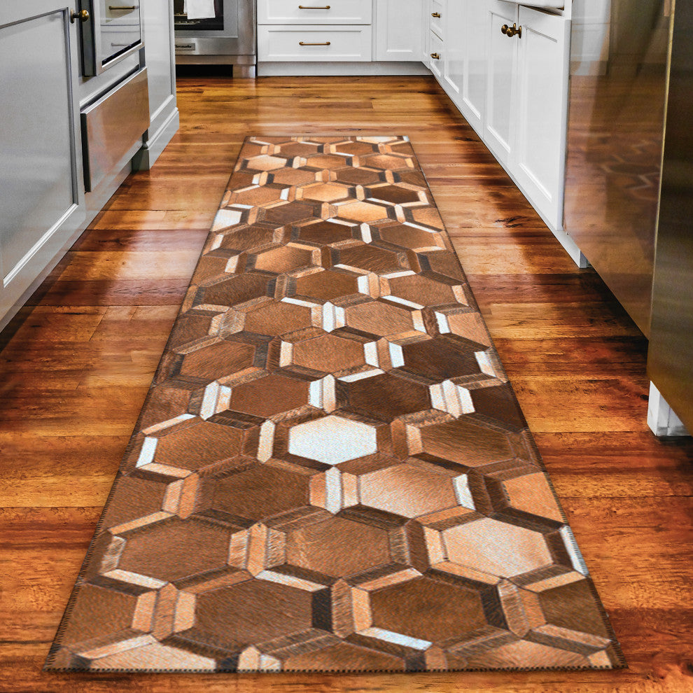 Indoor/Outdoor Stetson SS1 Bison Machine Washable 2'3" x 12' Runner Rug