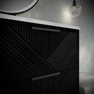 Diamond 24" Bath Vanity, Charcoal Black/Matte Black, 24", White Quartz Top