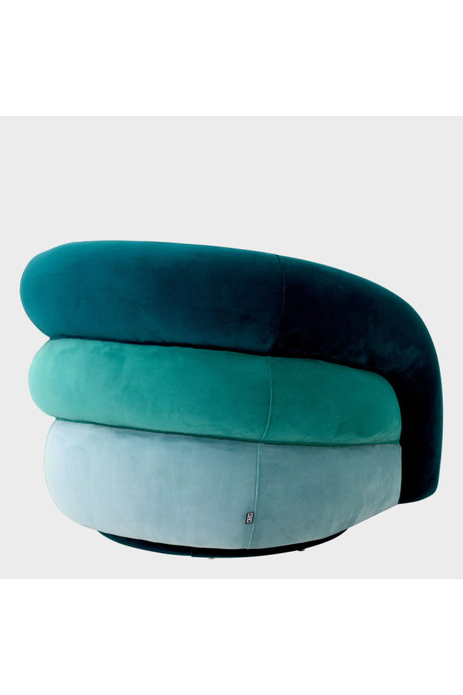Curved Swivel Armchair | Eichholtz Novelle, Green