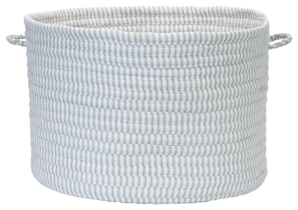 Colonial Mills Basket Ticking Solid Basket Gray Round