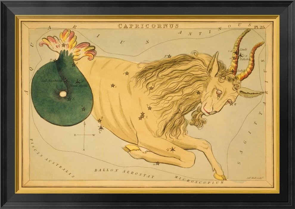 "Capricorn, 1825" Framed Canvas Giclee by Jehoshaphat Aspin, 34x24"