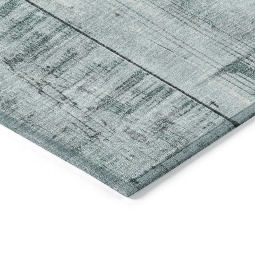 Machine Washable Indoor/Outdoor Chantille ACN1877 Teal 2'3" x 7'6" Runner Rug