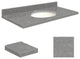 Quartz 37"x22" Vanity Top, Single Faucet Hole, Urban Grey, White Bowl