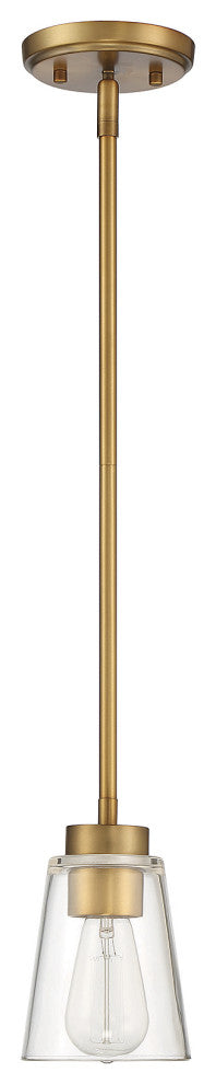 Calhoun 1-Light Warm Brass Small Mini-Pendant