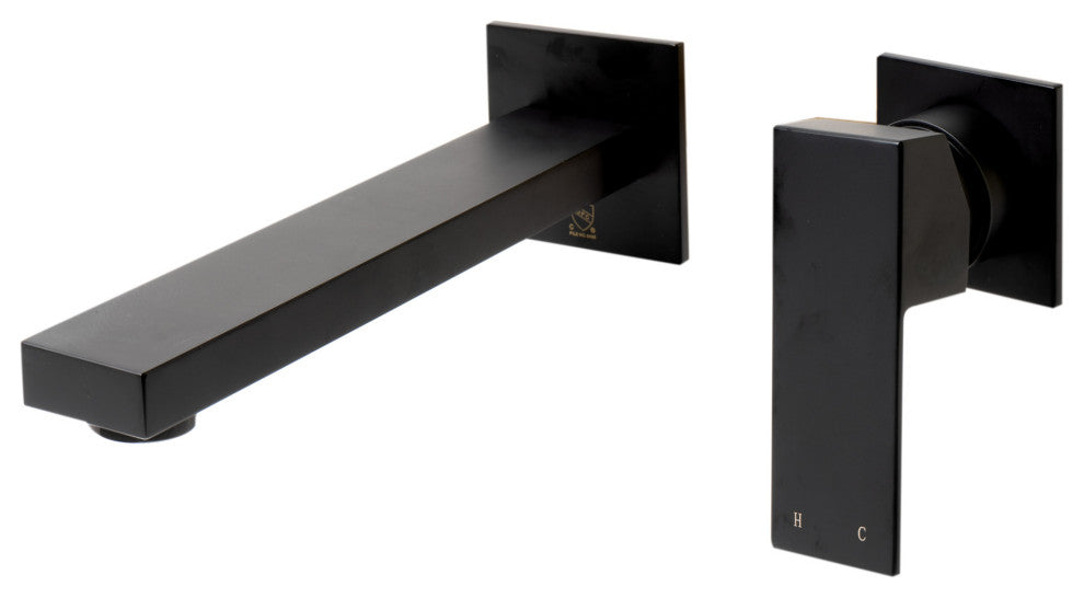 Black Matte Single Lever Wallmount Bathroom Faucet