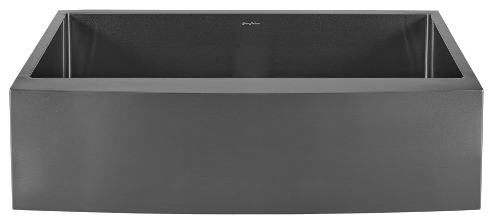 Rivage 33"x21" Stainless Steel Farmhouse Kitchen Sink, Black