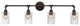 Vintage 4-Light Bath Bar, Dark Granite Finish, 4" Clear Bubble Glass