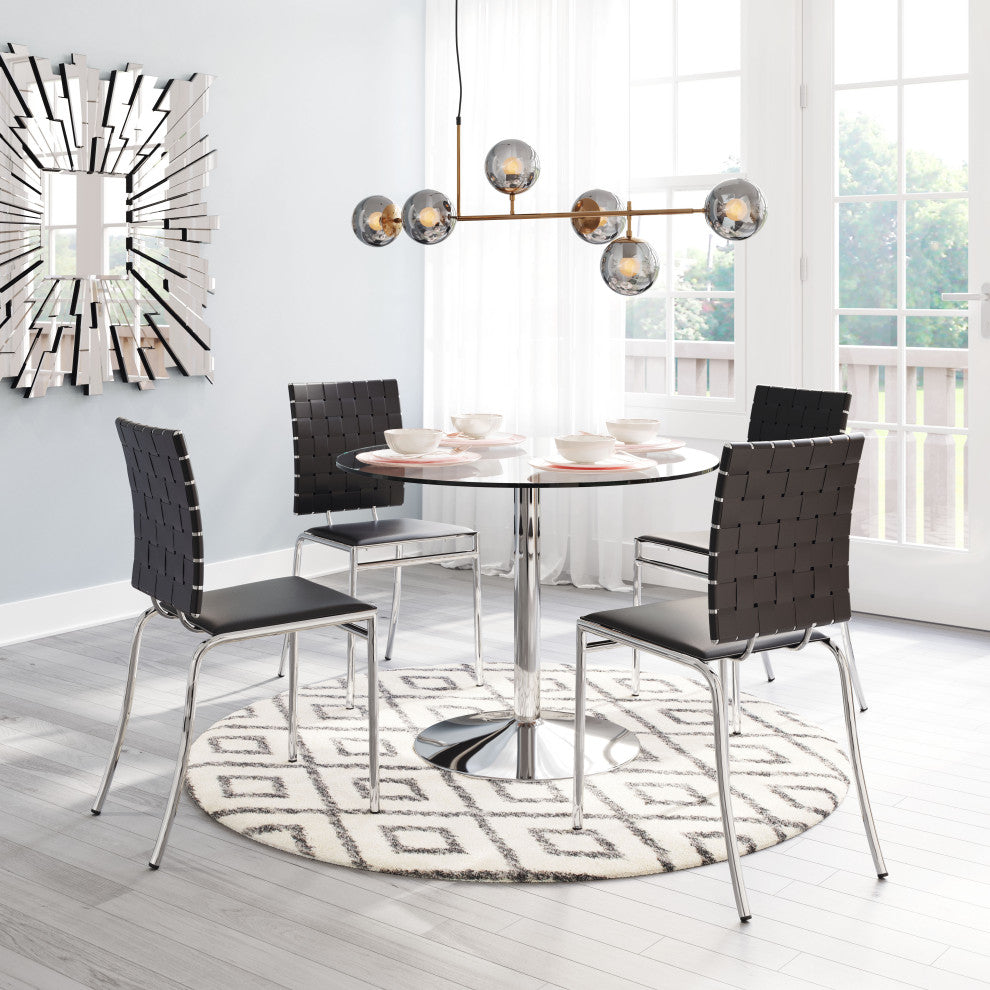 Criss Cross Dining Chair, Set of 4 Black