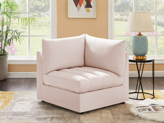 Jacob Velvet Upholstered Modular Corner Chair, Pink