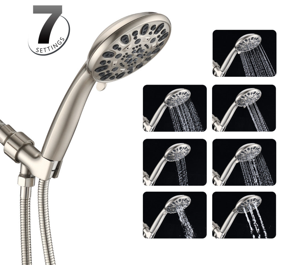 7 Spray Settings Hand Shower Set, Brushed Nickel