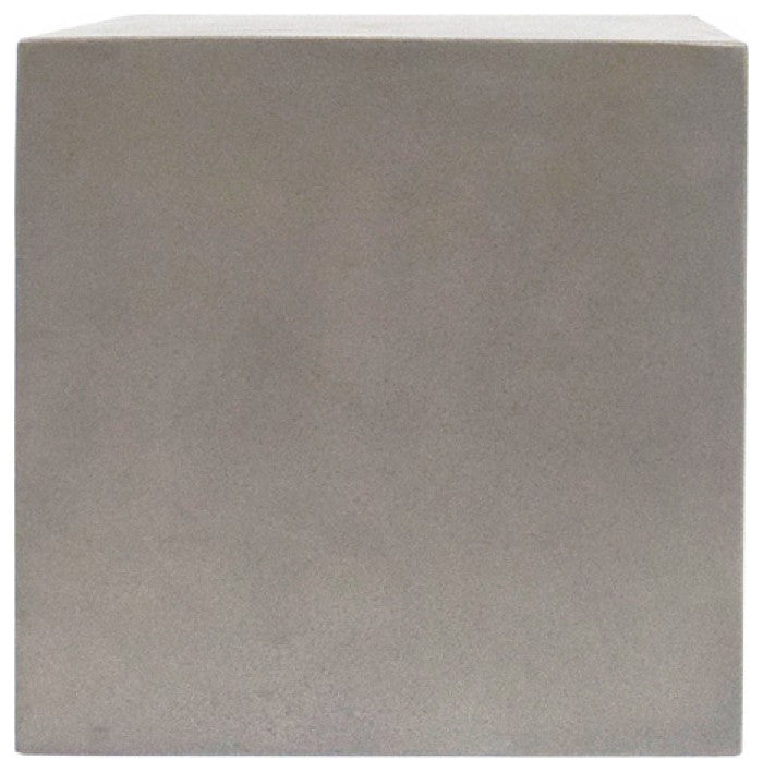 Minimalist Dark Gray Concrete Open Cube End or Side Table
