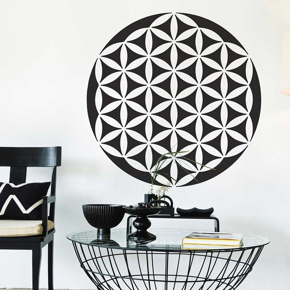 Mandala Stencil Flower of Life, Reusable For Walls, 36"
