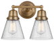 Innovations 623-2W-BB-G64 Cone 2 Light 15" Bath Vanity Light, Brushed Brass