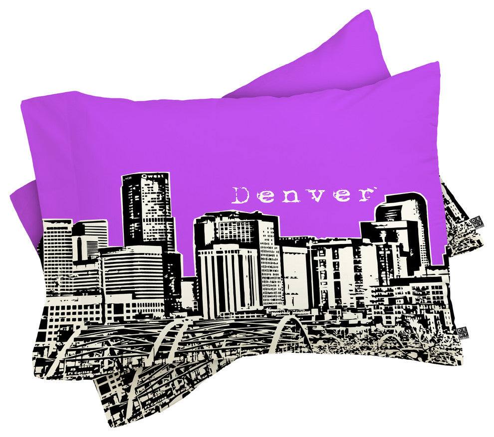 Deny Designs Bird Ave Denver Purple Pillow Shams, King
