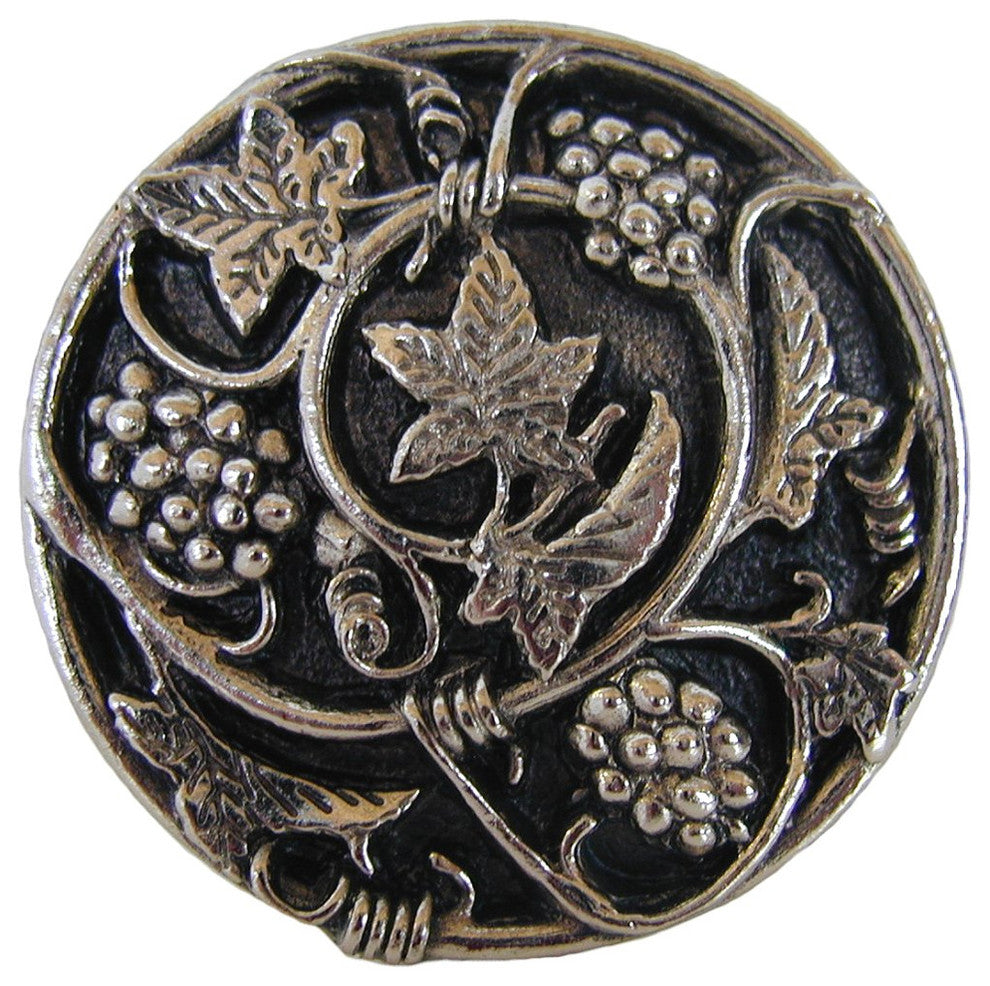 Grapevines Knob Antique Brass, Brite Nickel
