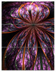 "Pink Blue Fractal Flower" Metal Wall Art, 3 Panels, 28"x36"