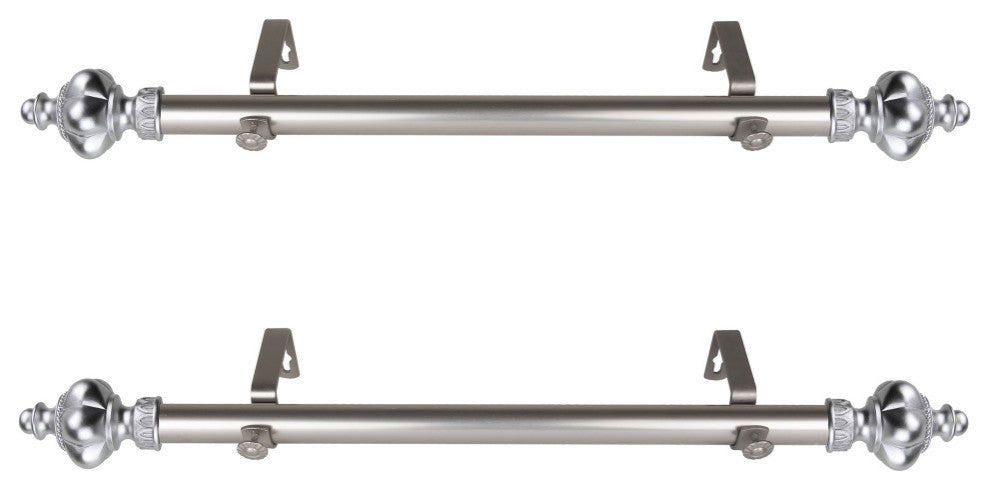 Arlie Side Curtain Rods 12-20", Satin Nickel