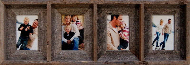 Collage Frames With 4 Openings, Barn Wood, 4x6