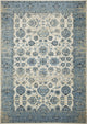 2"x8" Blue Ivory Distressed Oriental Runner Rug
