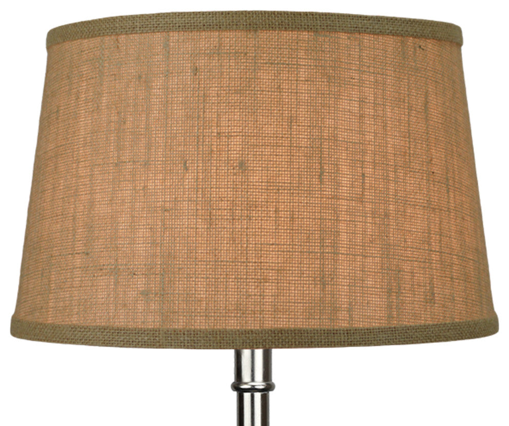 Fenchel Shades 11"x13"x8" Brass Spider Attachment, Empire Lamp Shade, Burlap Nat