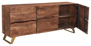 Timbergirl Seesham Live Edge Sideboard with Gold Legs