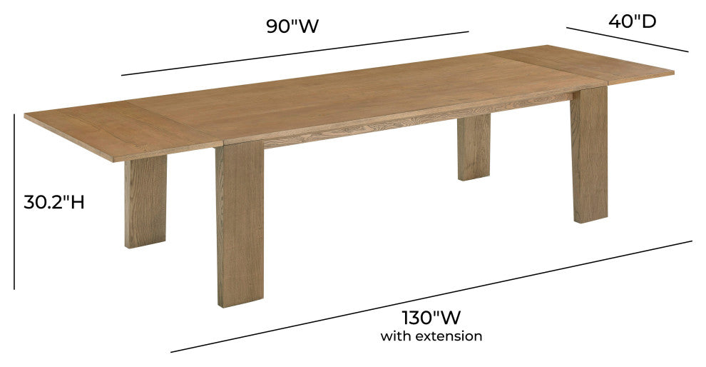 Polly Natural Ash Extendable Rectangular Dining Table