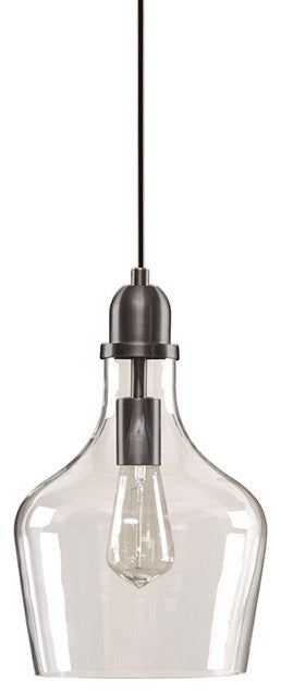 Ink+Ivy Auburn Bell Shaped Glass Pendant, Bronze