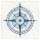 "Indigo Gild Compass Rose II" Digital Paper Print by Kathrine Lovell, 32"x32"