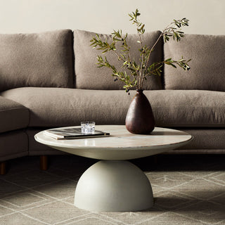 Corbett Coffee Table-Textured Matte Wht