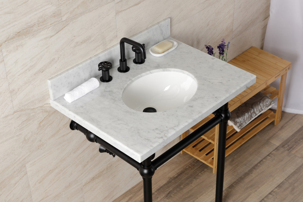 KVBH3022M80 30" Console Sink with Brass Legs (8-Inch, 3 Hole)