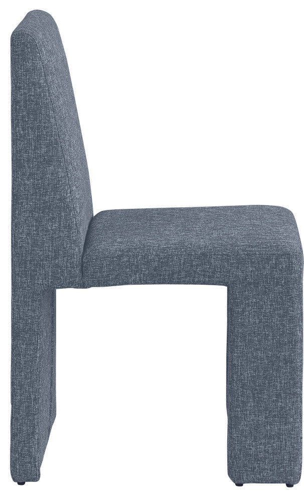 Benson Upholstered Dining Chair, Blue, Linen Texured Fabric