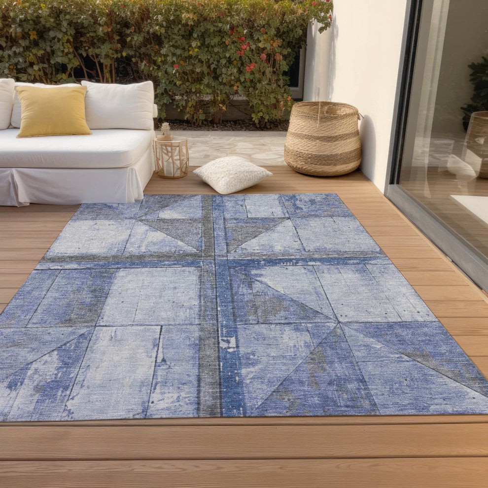 Machine Washable Indoor/Outdoor Chantille ACN1876 Denim 2'6" x 3'10" Rug