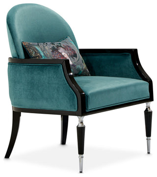 La Francaise Velvet Accent Chair Azure/Black