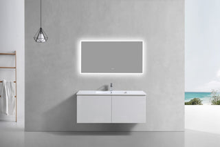 Balli 48'' Single Sink Wall Mount Modern Bathroom Vanity, High Gloss White