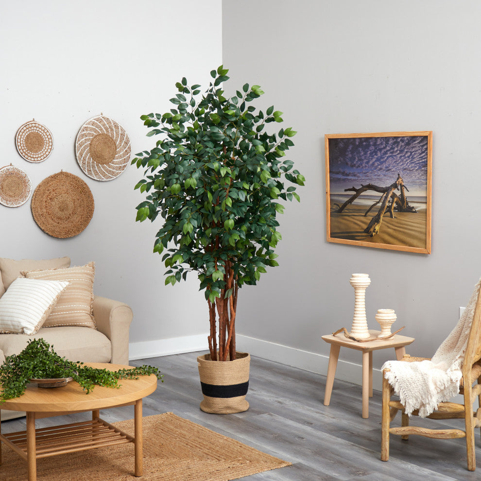 T2988 7 Sakaki Artificial Tree in Handmade Natural Cotton Planter