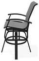 Belle Isle Sling Bar Height Outdoor Swivel Armchair, Alloy/Black