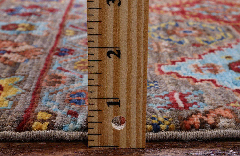 2' 7" X 7' 4" Runner Hand-Knotted Super Kazak Khorjin Rug Q7592