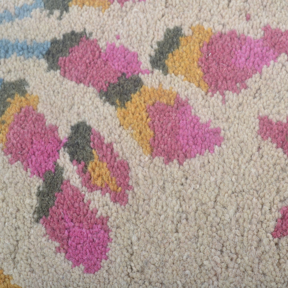 HAND TUFTED WOOL ECO-FRIENDLY AREA RUGS- Runner,Cream,Floral
