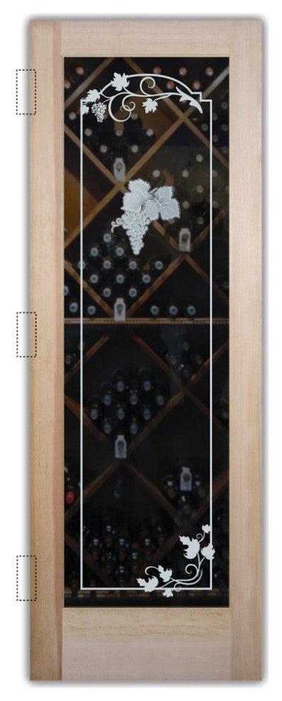 Wine Door - Grape Cluster Grape Ivy - Douglas Fir (stain grade) - 32" x 80"...