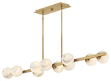 Fredrick Ramond 41906 Selene 10 Light 55"W Linear Chandelier - Lacquered Brass