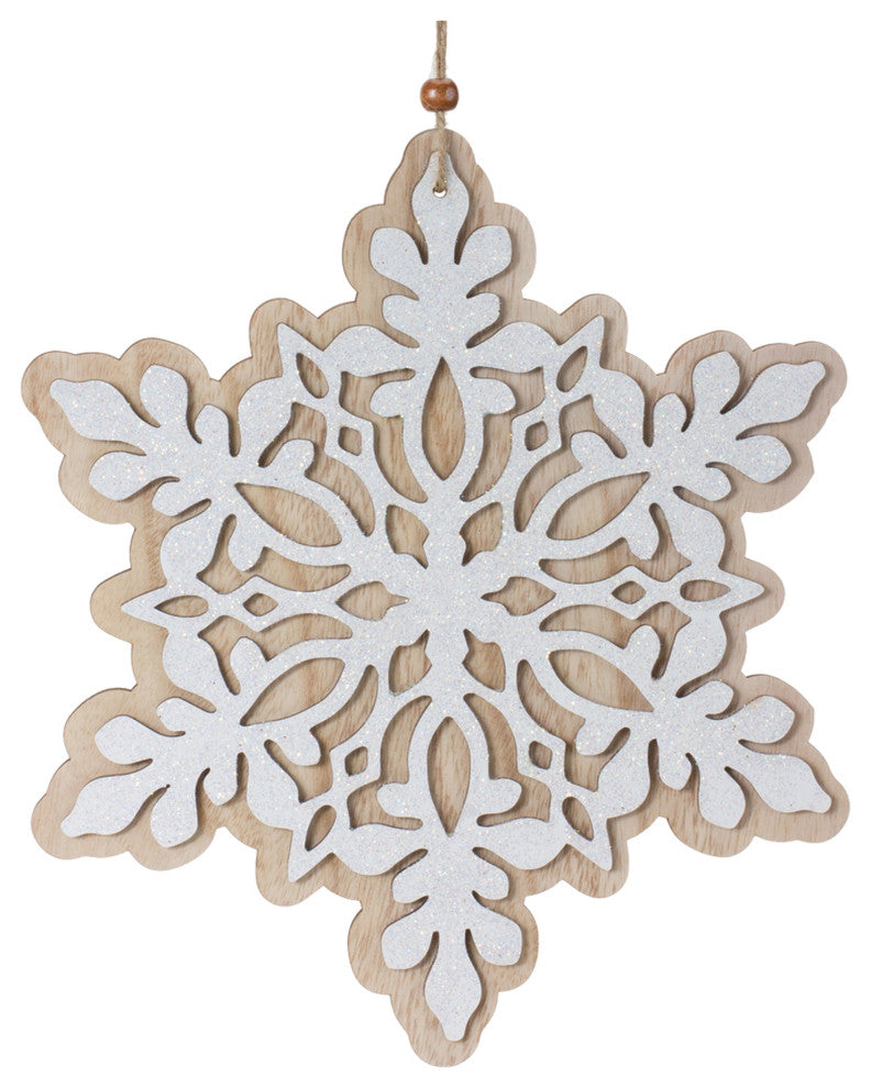 Wood Snowflake Ornaments, 2-Piece Set4
