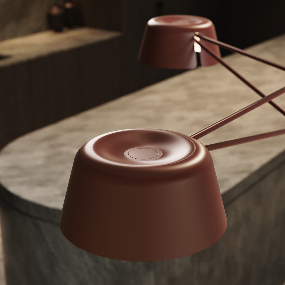 Sonneman 2033.73 Ray 36"W LED Round Chandelier - Oxide Red